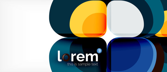 Abstract background - geometric multicolored round shapes composition. Trendy abstract layout template for business or technology presentation