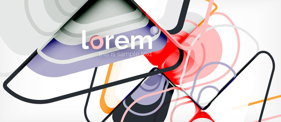 Colorful trendy geometric shapes background