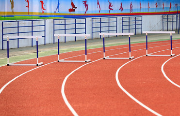 Fototapeta premium Hurdle rack, in the track and field