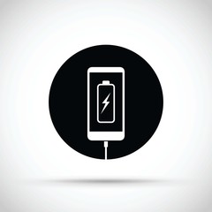 Cell mobile phone battery charging icon