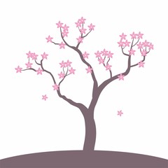 Romantic cherry blossom vector 