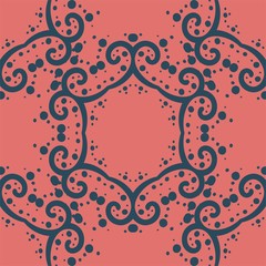 Simply symmetrical pattern on coral color