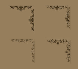 Swirl floral design set