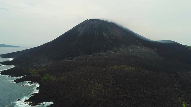 Aerial Footage of Krakatoa Volcano (Anak Krakatau) taken 19th Oct 2017