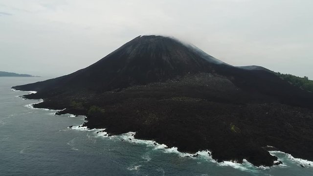Aerial Footage of Krakatoa Volcano (Anak Krakatau) taken 19th Oct 2017 (raw footage)