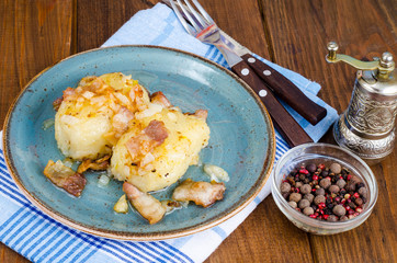 Cepelinai Potatoes with meat gravy