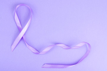 Lavender color ribbon, symbolizing awareness for all cancers, february 4th, world cancer day