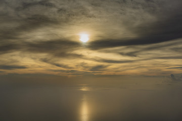 sunset over the lake