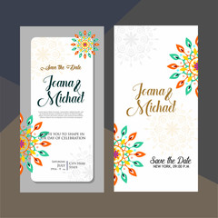Elegant wedding card mandala background