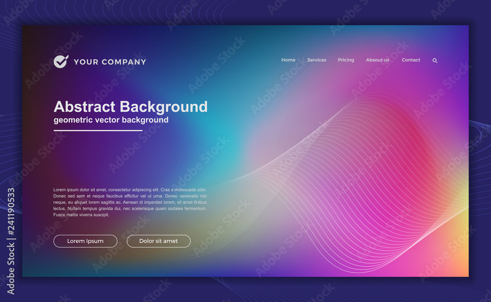 Wall mural trendy abstract colorful background for your landing page design. minimal background for for website