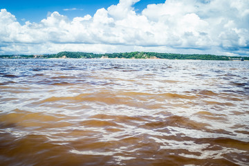 Cities of Brazil - Manaus, Amazonas - Encontro das Águas dos rios Negro e Solimoes