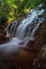 Beautiful waterfall in the forest.Long exposure