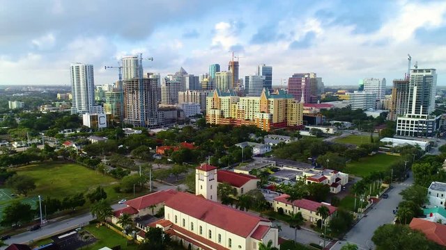 Downtown Fort Lauderdale Florida Drone Skyline Aerial