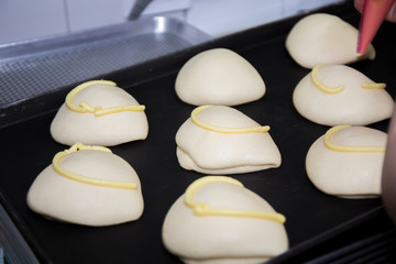 Baking doughnuts in a commercial kitchen