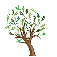 Obraz premium Colorful people tree stock design vector. Vector illustration