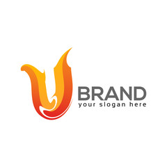 Colorful alphabet u logo. u logo stock template