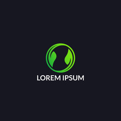 Leaf circle shape logo concept. Eco green product brand. Vector EPS10.