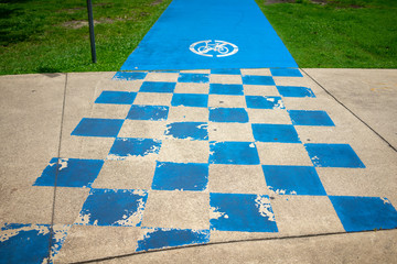 No bikes on the blue footpath