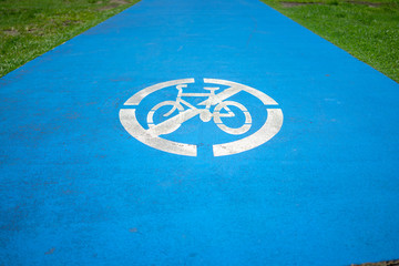 No bikes on the blue footpath