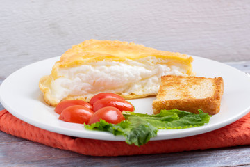 toast and omellete from beaten eggs