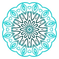 Ornamental circle pattern. Hand draw Mandala. Vintage decorative elements. vector illustration. Anti-stress therapy pattern. Blue color