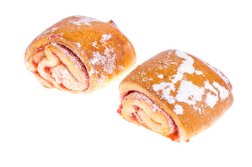 Fresh sweet buns with jam