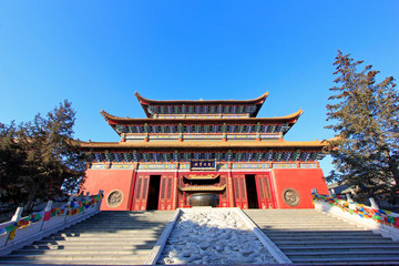 Goddess of mercy temple Building scenery, Hohhot city, Inner Mongolia autonomous region, China
