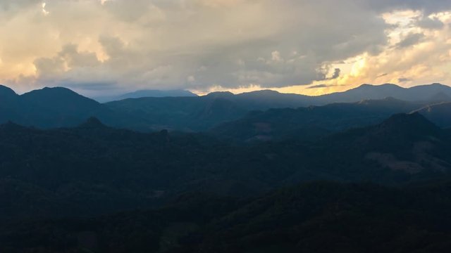 lighting Evening Ban Luk Khao Lam Mae Hong Son in thailand.mov