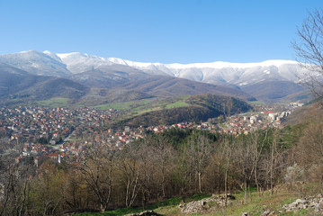 Fototapeta na wymiar The town of Berkovitsa, Bulgaria - seasons