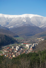 Fototapeta na wymiar The town of Berkovitsa, Bulgaria - seasons