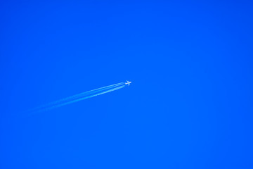 A jet plane in the sky