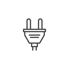Electrical plug outline icon. linear style sign for mobile concept and web design. Plug simple line vector icon. Symbol, logo illustration. Pixel perfect vector graphics