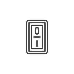 Power on switch button outline icon. linear style sign for mobile concept and web design. Electric switch simple line vector icon. Symbol, logo illustration. Pixel perfect vector graphics