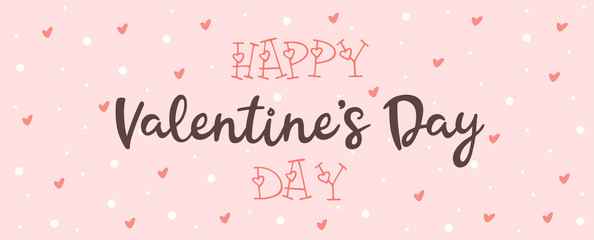 Greeting card with Valentine's day on a pink background