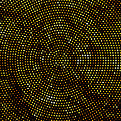 Panel with circles, dots, points of different shades of Golden color. 