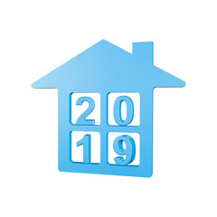3D Illustration of 2019 real estate 