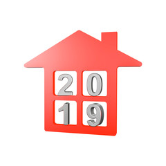 3d illustration of real estate concept for 2019