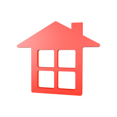 3d illustration of house logo for real estate business