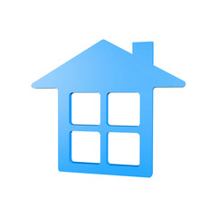 3d illustration of house logo for real estate business