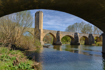 Fototapeta na wymiar Medieval bridge of Frias, Burgos, Spain