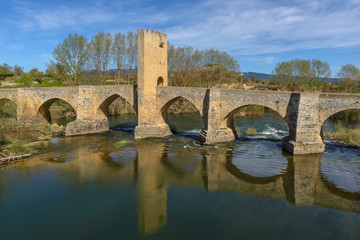 Obraz premium Medieval bridge of Frias, Burgos, Spain