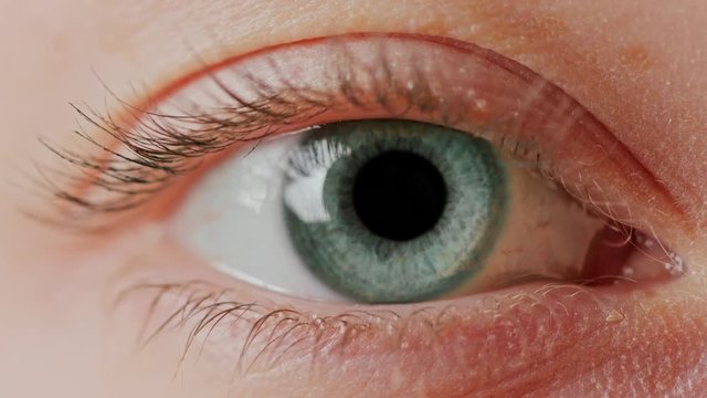 close-up macro eye opening human iris natural beauty
