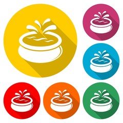 Swimming pool logo, Pool icon, color set with long shadow