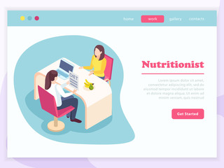 Isometric Nutritionist Landing Page