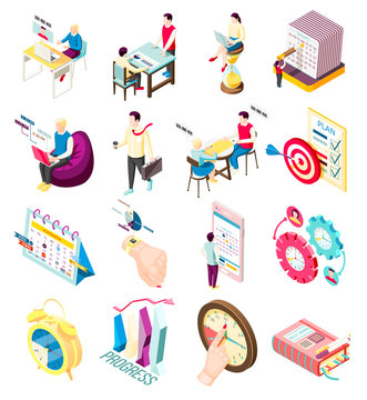 Isometric Management Icons Collection
