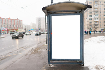 advertising poster in the bus stop bus shelter Outdoor Advertising‎