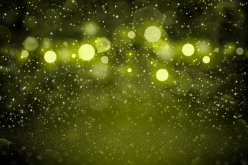 yellow wonderful bright glitter lights defocused bokeh abstract background with sparks fly, festive mockup texture with blank space for your content