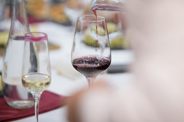 A glass of red wine