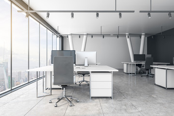 Concrete coworking office interior