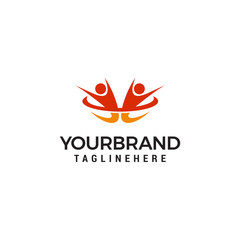 Success two people Logo Design Template